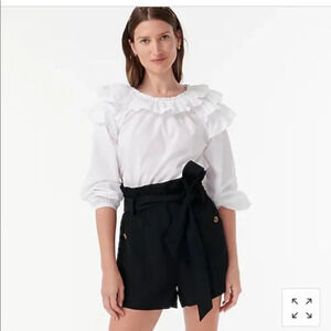 J.Crew Drapey Paper Bag Shorts Black Size 16‎